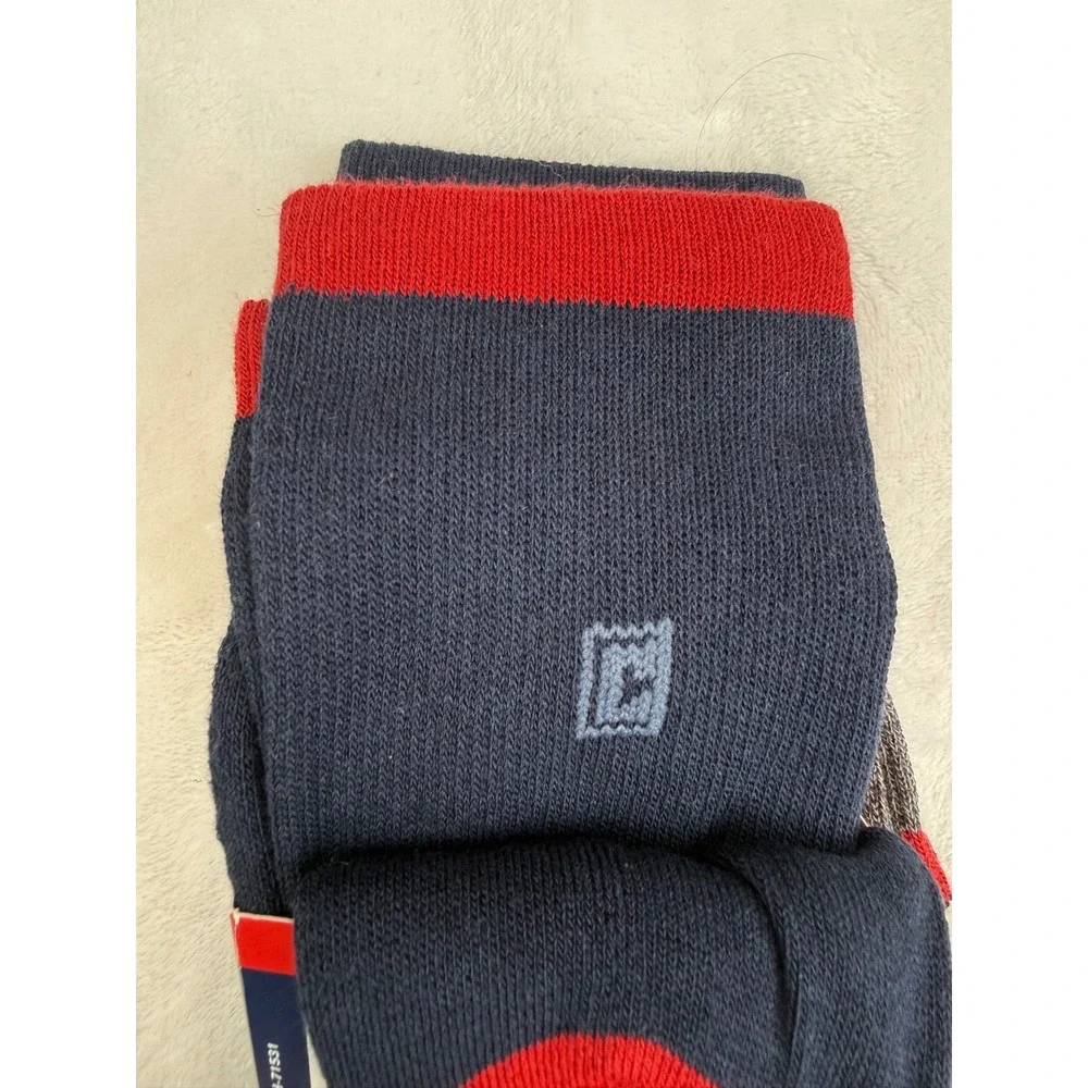 Chaps Mens 3 Pair Pima Cotton Blend Performance Casual Socks American Flag Navy